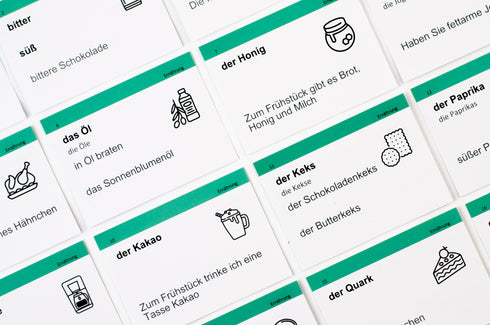 Fiches de vocabulaire, niveau intermédiaire inférieur. Allemand A2