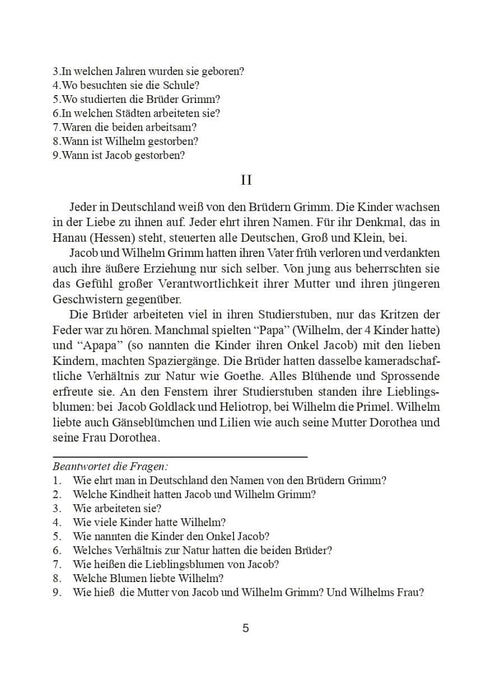 Cuentos de los hermanos Grimm. 43 textos y tareas para la lectura, la audición y la expresión oral. 5-12 grados