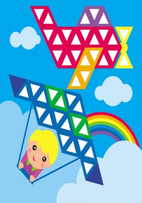 Мозаїка з наліпок. Для дітей від 4 років. Трикутники